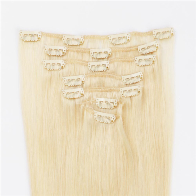 Best double drawn 100% human hair clip in hair extensions in stock fast delivery  QM004